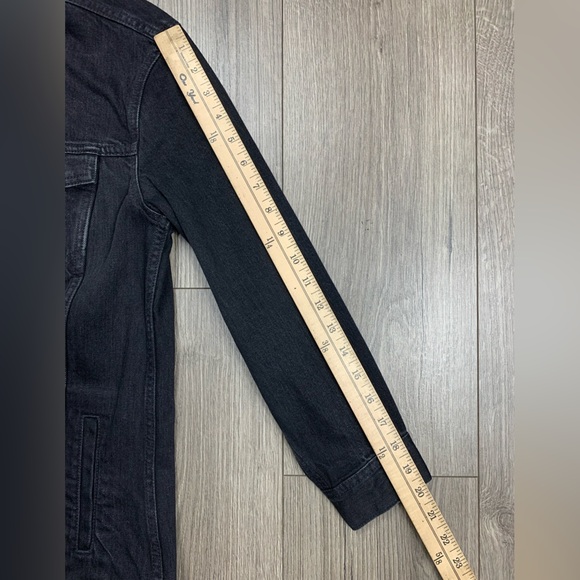 Madewell The Oversized Denim Jean Button Up Jacket Collared Black Size‎ XS G7501 - Picture 6 of 16